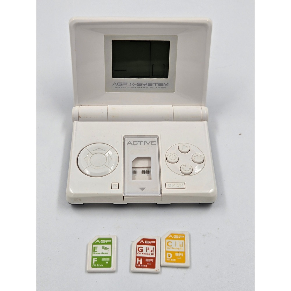 AGP X-System Advanced Game Player Handheld Console White Black with 3 Game Cards